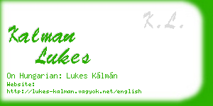 kalman lukes business card